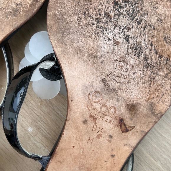 Lilly Pulitzer Y2K Kitten Heels Sandals Size 9.5 Patent Leather - Picture 7 of 11